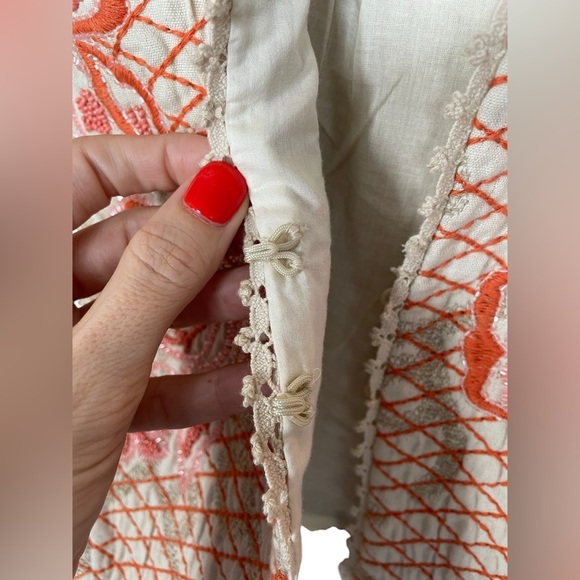 Soft Surroundings Twin Garlands Bolero Jacket Cropped Beaded Embroidered Sz M - Picture 7 of 13